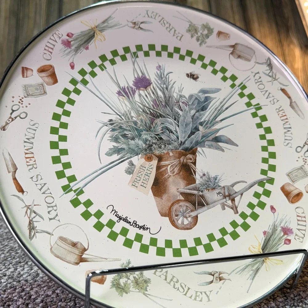 Hallmark Natures Sketchbook Fresh Herbs Vintage Melamine Plate 10 inch 163B1